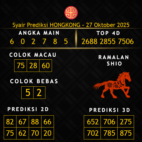 Prediksi Hongkong Hari Ini 27-oktober-2025