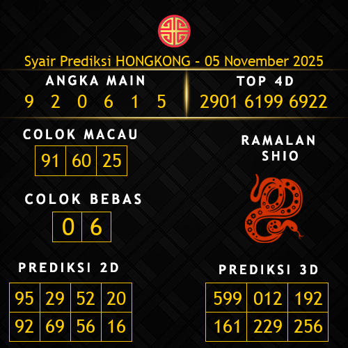 Prediksi Hongkong Hari Ini 5-november-2025