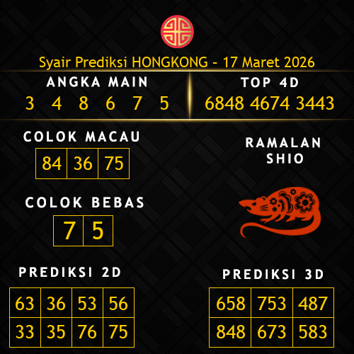 Prediksi Hongkong Hari Ini 17-maret-2026