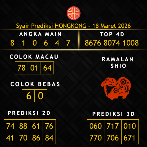 Prediksi Hongkong Hari Ini 18-maret-2026