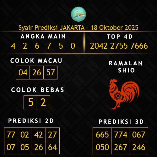 Prediksi Jakarta Hari Ini 18-oktober-2025