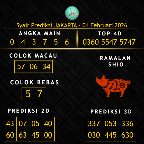 Prediksi Jakarta Hari Ini 4-februari-2026