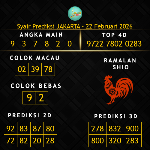 Prediksi Jakarta Hari Ini 22-februari-2026
