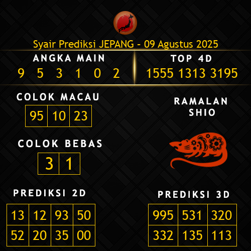 Prediksi Jepang Hari Ini 9-agustus-2025