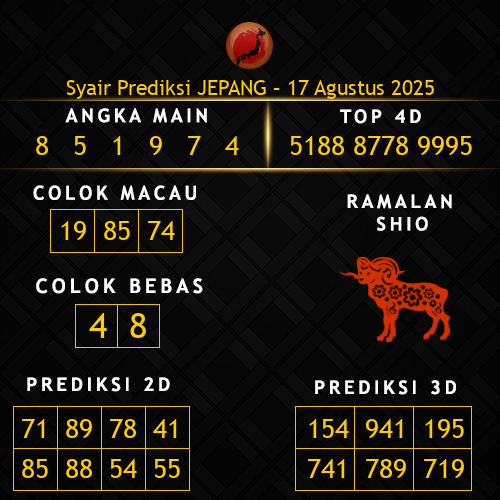 Prediksi Jepang Hari Ini 17-agustus-2025