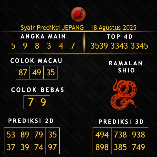 Prediksi Jepang Hari Ini 18-agustus-2025