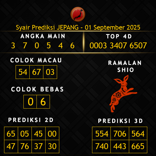Prediksi Jepang Hari Ini 1-september-2025