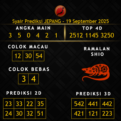 Prediksi Jepang Hari Ini 19-september-2025
