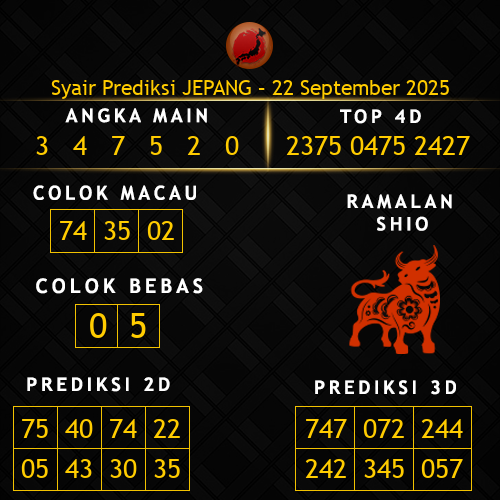 Prediksi Jepang Hari Ini 22-september-2025