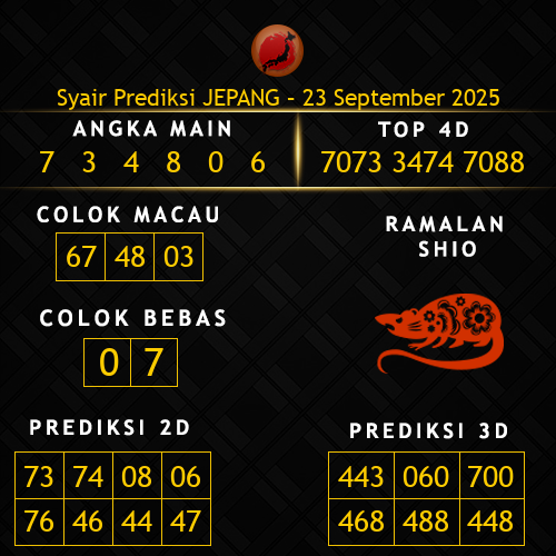 Prediksi Jepang Hari Ini 23-september-2025