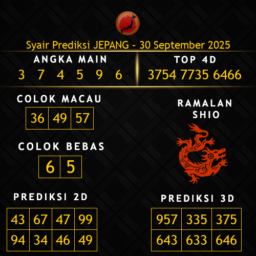 Prediksi Jepang Hari Ini 30-september-2025