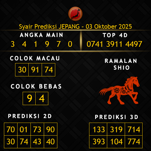 Prediksi Jepang Hari Ini 3-oktober-2025
