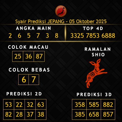 Prediksi Jepang Hari Ini 5-oktober-2025