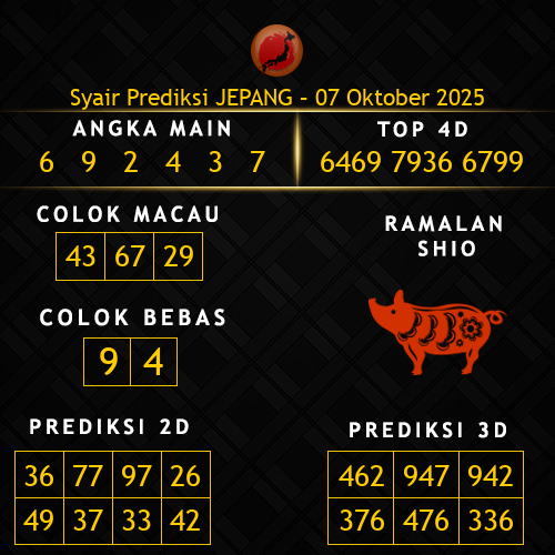 Prediksi Jepang Hari Ini 7-oktober-2025