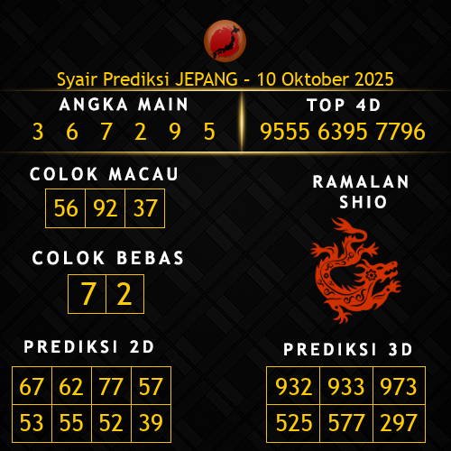 Prediksi Jepang Hari Ini 10-oktober-2025
