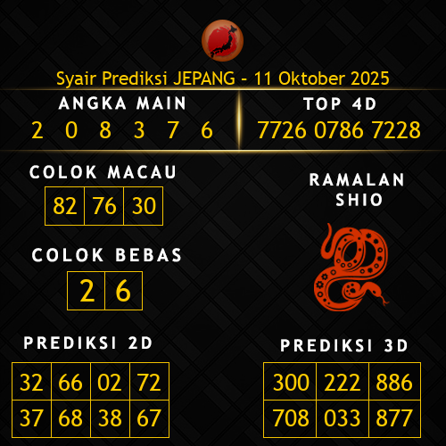 Prediksi Jepang Hari Ini 11-oktober-2025