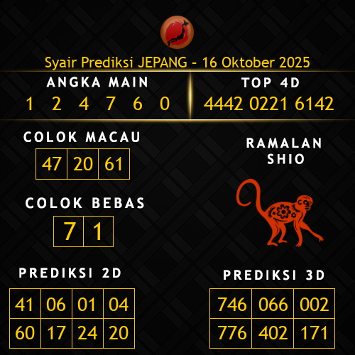 Prediksi Jepang Hari Ini 16-oktober-2025