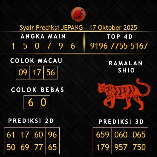 Prediksi Jepang Hari Ini 17-oktober-2025