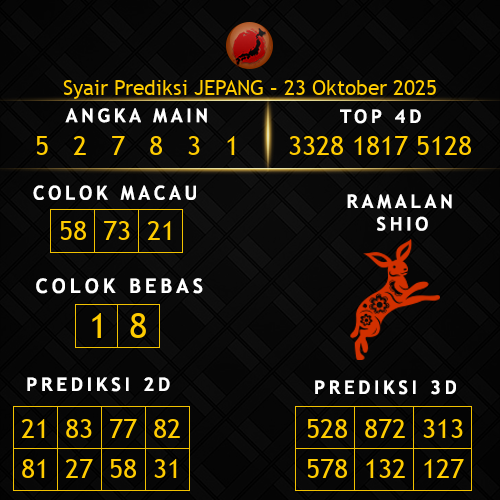 Prediksi Jepang Hari Ini 23-oktober-2025