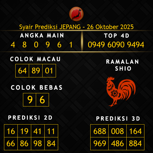 Prediksi Jepang Hari Ini 26-oktober-2025