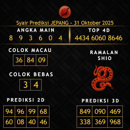 Prediksi Jepang Hari Ini 31-oktober-2025