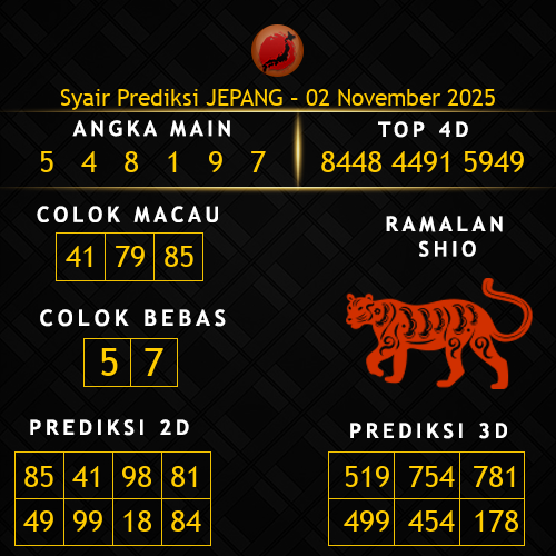 Prediksi Jepang Hari Ini 2-november-2025