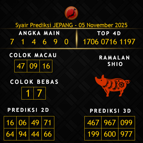 Prediksi Jepang Hari Ini 5-november-2025