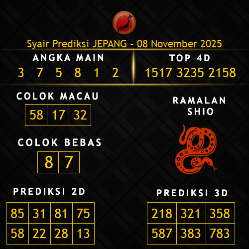 Prediksi Jepang Hari Ini 8-november-2025