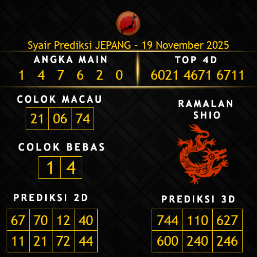 Prediksi Jepang Hari Ini 19-november-2025