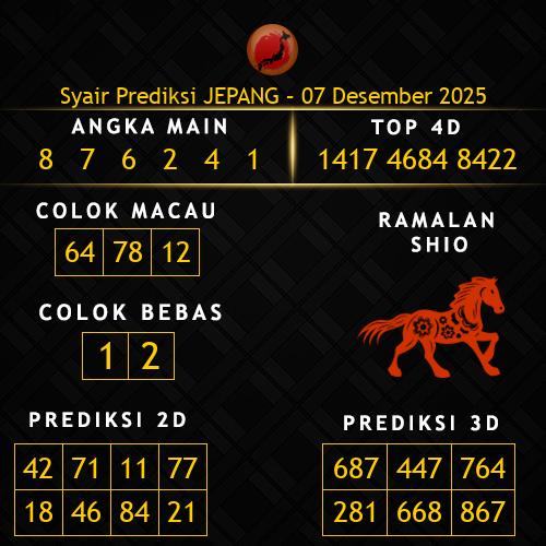 Prediksi Jepang Hari Ini 7-desember-2025