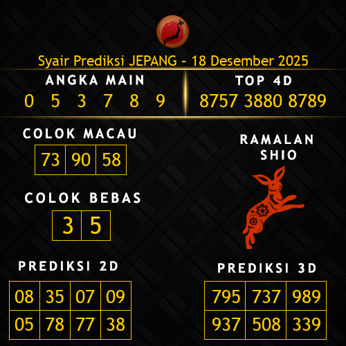 Prediksi Jepang Hari Ini 18-desember-2025