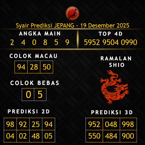 Prediksi Jepang Hari Ini 19-desember-2025