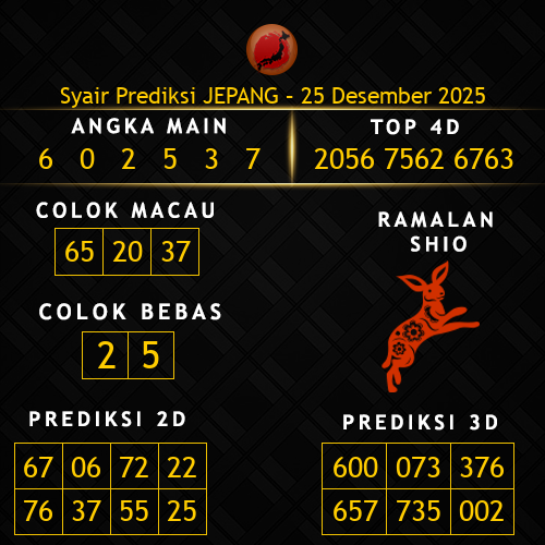 Prediksi Jepang Hari Ini 25-desember-2025
