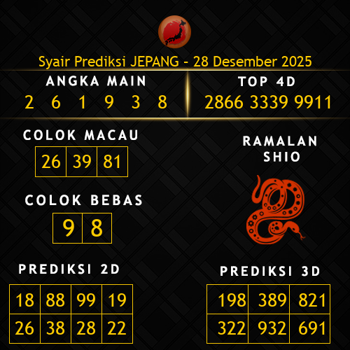 Prediksi Jepang Hari Ini 28-desember-2025