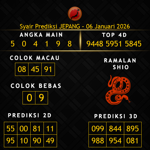Prediksi Jepang Hari Ini 6-januari-2026