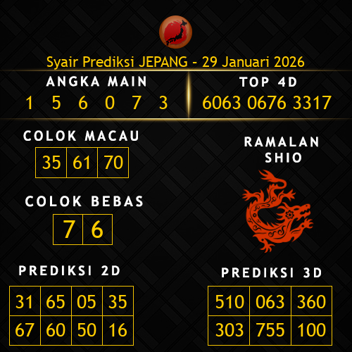 Prediksi Jepang Hari Ini 29-januari-2026