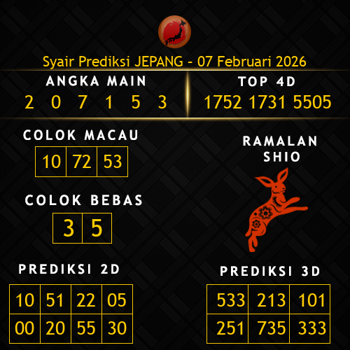 Prediksi Jepang Hari Ini 7-februari-2026