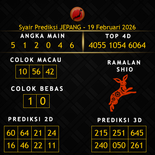 Prediksi Jepang Hari Ini 19-februari-2026