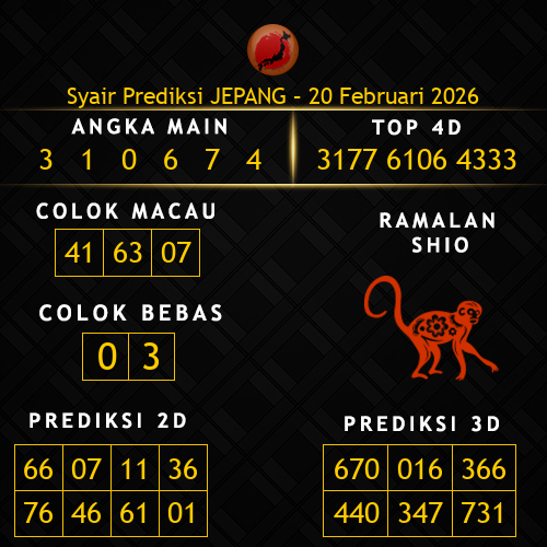 Prediksi Jepang Hari Ini 20-februari-2026