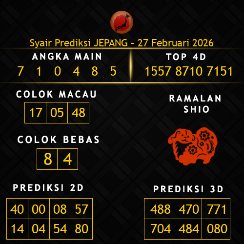 Prediksi Jepang Hari Ini 27-februari-2026