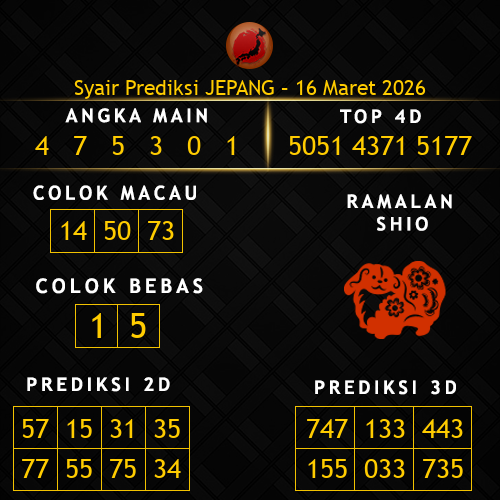 Prediksi Jepang Hari Ini 16-maret-2026