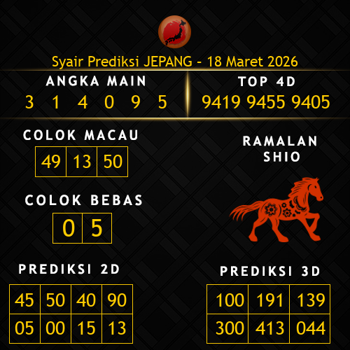 Prediksi Jepang Hari Ini 18-maret-2026