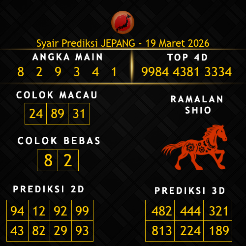 Prediksi Jepang Hari Ini 19-maret-2026