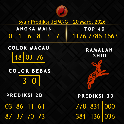 Prediksi Jepang Hari Ini 20-maret-2026