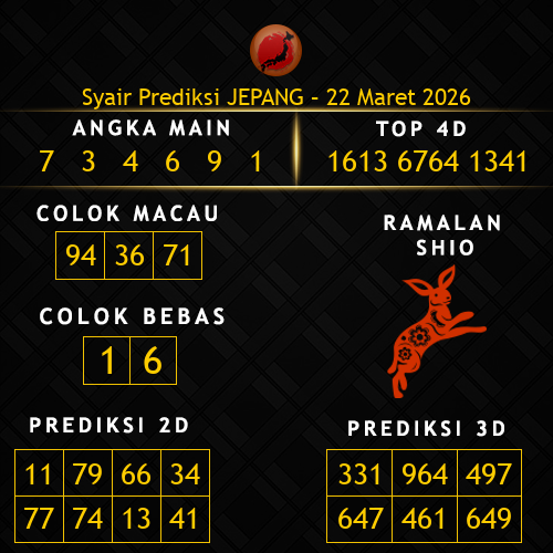 Prediksi Jepang Hari Ini 22-maret-2026
