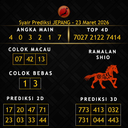 Prediksi Jepang Hari Ini 23-maret-2026
