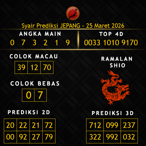 Prediksi Jepang Hari Ini 25-maret-2026
