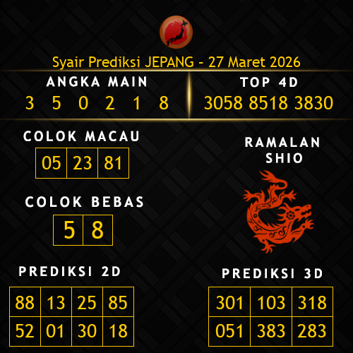 Prediksi Jepang Hari Ini 27-maret-2026