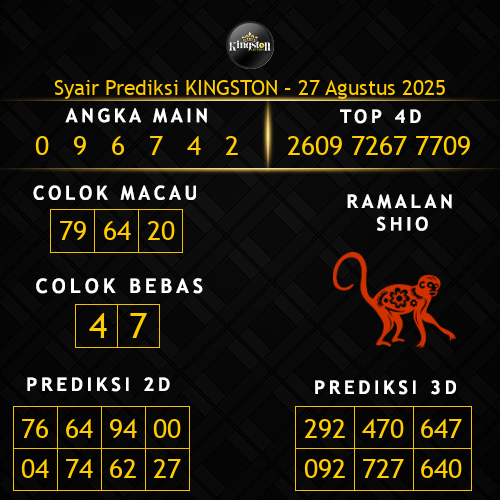 Prediksi Kingston Hari Ini 27-agustus-2025