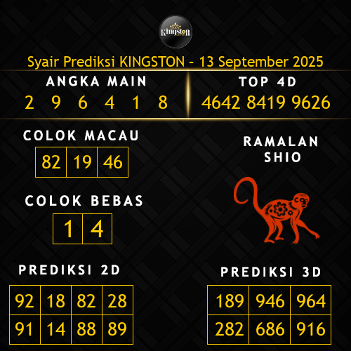 Prediksi Kingston Hari Ini 13-september-2025